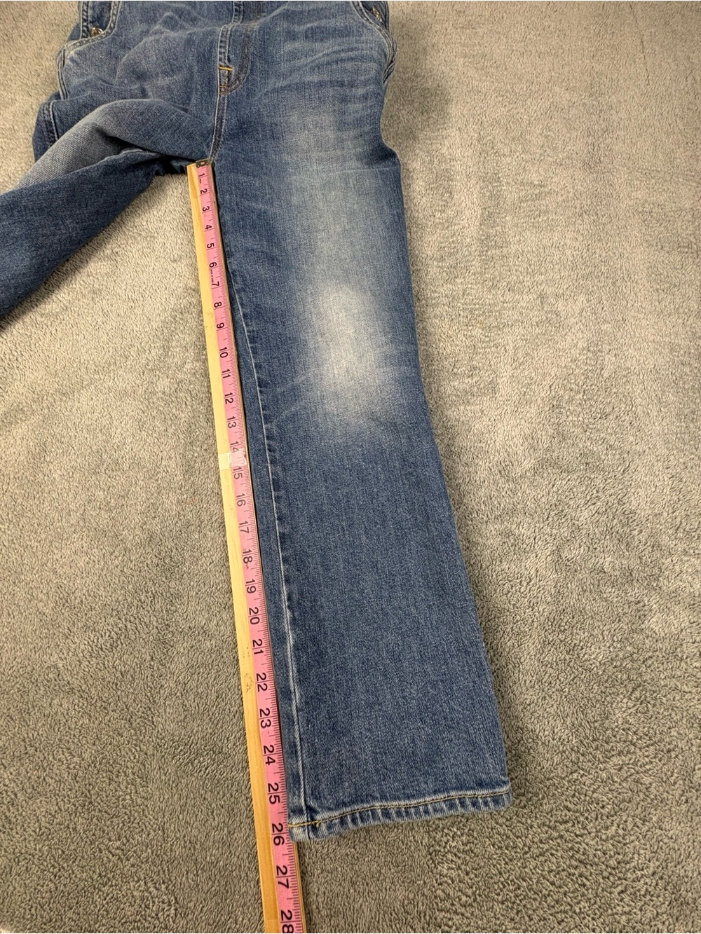 7 For All Mankind Allovers light blue denim jeans with gold stitching - Picture 3 of 12